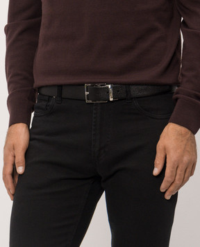 Doucal's Black leather reversible belt DC0036NIKOUF972