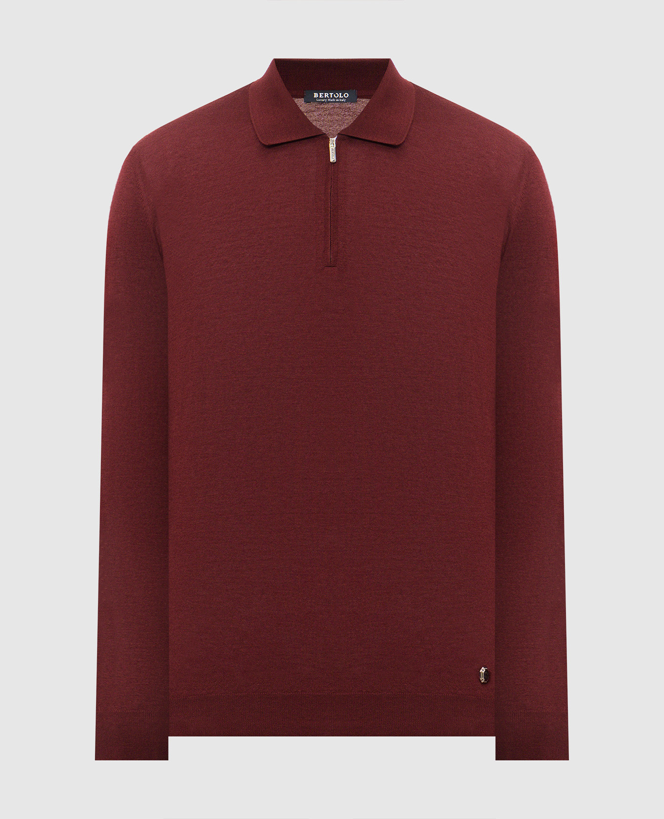 Burgundy wool and silk polo shirt