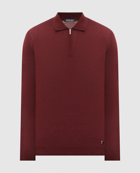 Bertolo Cashmere Burgundy wool and silk polo shirt 900837000006