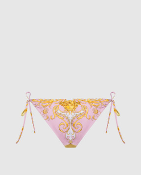 Versace Pink swimsuit panties with Spring Barocco print 10014071A17194