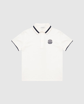 Dolce&Gabbana Ivory children's polo shirt with monogram embroidery L4JT8VG7P6S