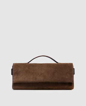 Brunello Cucinelli Essence brown suede clutch MBDLB2815