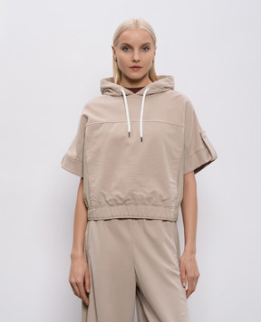 Brunello Cucinelli Beige short-sleeved hoodie MN05NSW409