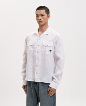 Palm Angels White linen shirt PMGE04PS26FAB001