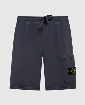 Stone Island Grey shorts with logo L1S156200011S0051
