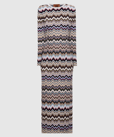 Vestido midi con estampado de marca