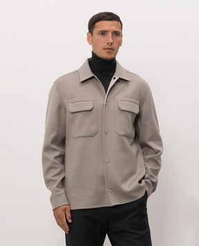 Sease Gray shirt jacket with wool and cashmere JJ075TN585