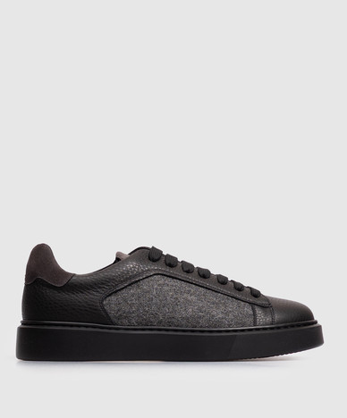 Black combination sneakers with logo patch