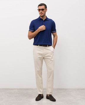 Tom Ford Blue cashmere and silk polo shirt KPS032YMK112