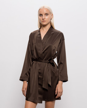 Dore & Rose Brown silk robe SILKROBE