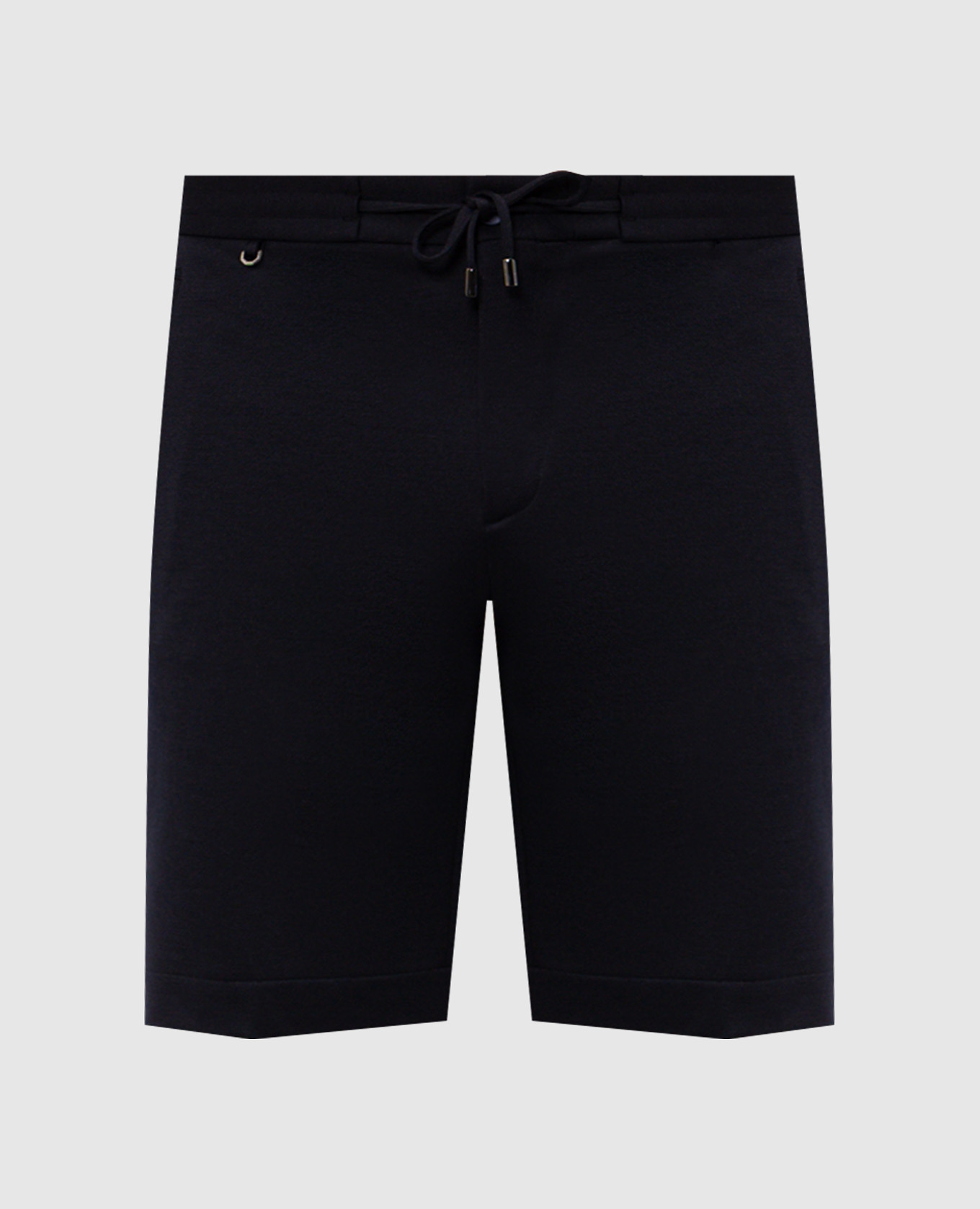 Navy blue wool and silk shorts