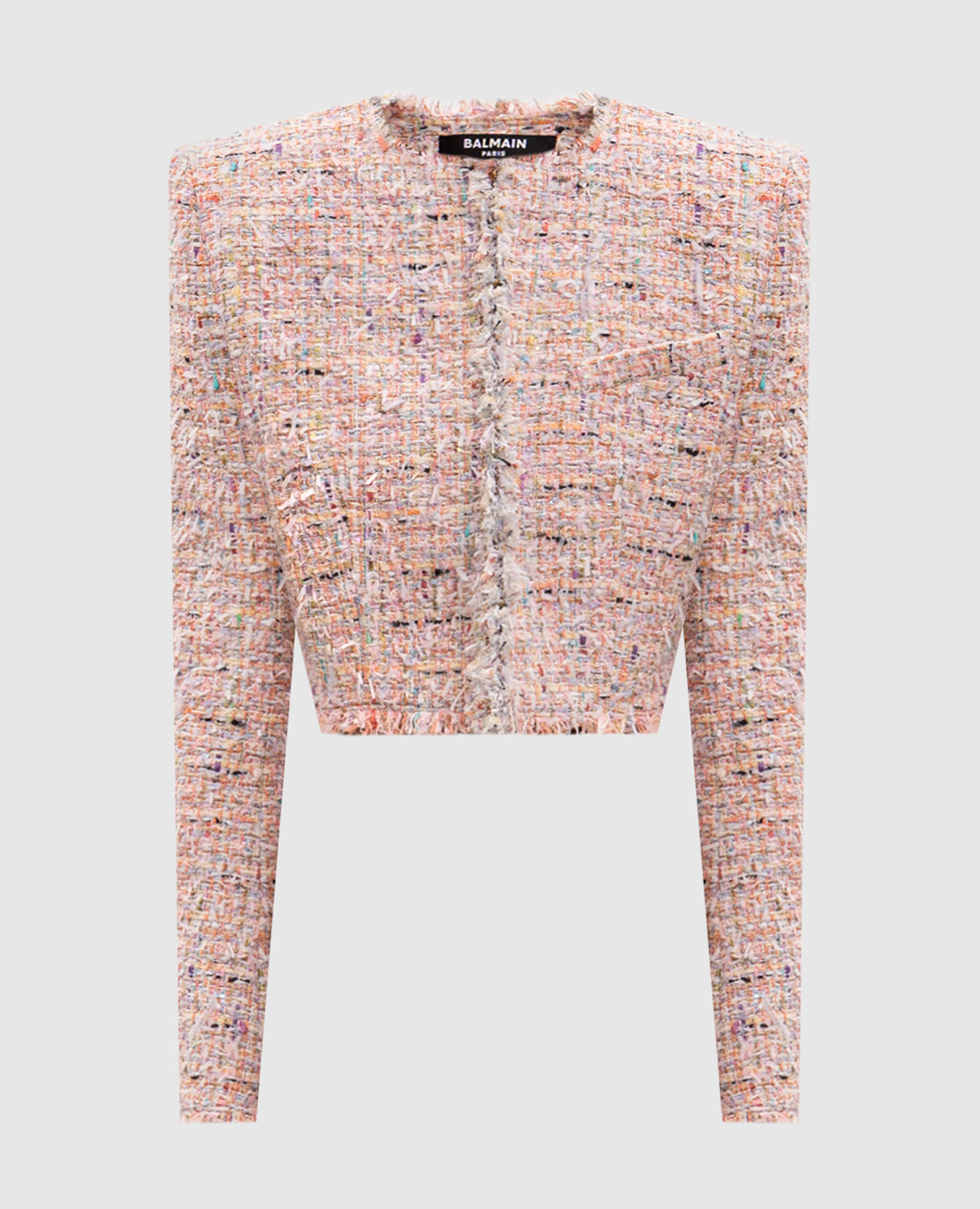 Giacca corta in tweed rosa