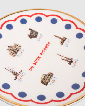 Bitossi Home White porcelain souvenir plate Monuments BEL20101