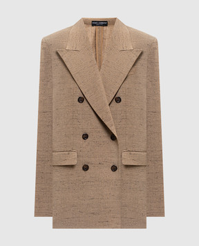 Dolce&Gabbana Brown double-breasted jacket F29YFTHUMWC