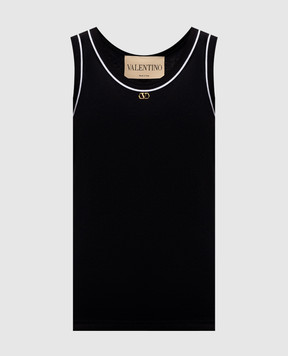 Valentino Black T-shirt with emblem 9B3MC02QAA5