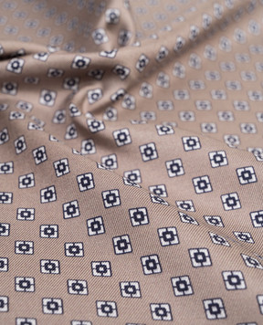 Brunello Cucinelli Beige silk scarf with geometric pattern MX8710091
