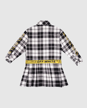 Off-White Children's gray checkered shirt dress 44GDB06HF5F001