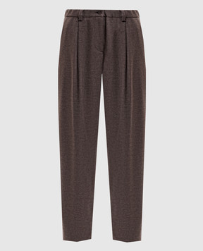 Marco Pescarolo Brown wool and cashmere pants ZEZAD5434