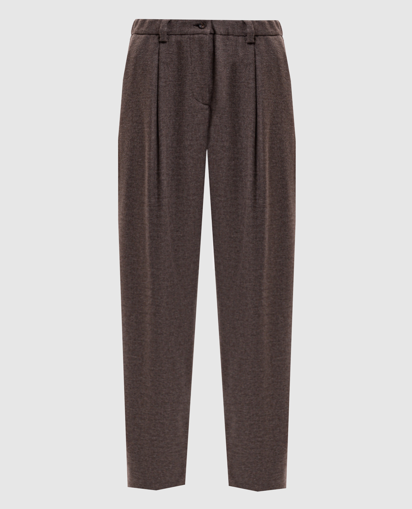 Brown wool and cashmere pants