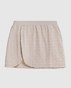 Off-White Beige logo pattern mini skirt 2SS00714A
