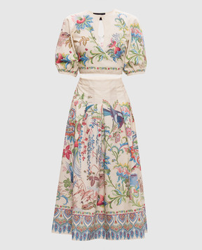 Etro Beige dress with a neckline in a floral print WRHA055499SP5J1