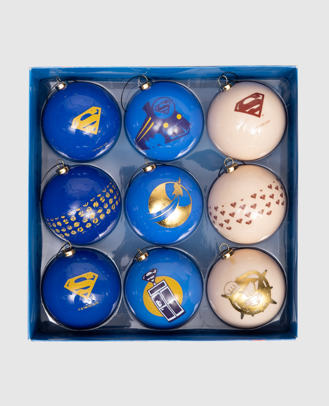 

Set of Christmas tree balls SuperMan 9 pcs Warner Brothers, White