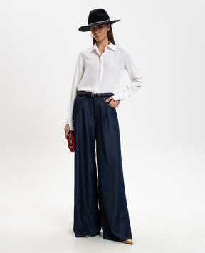 Dondup White blouse with silk DC491SF0107DXXX