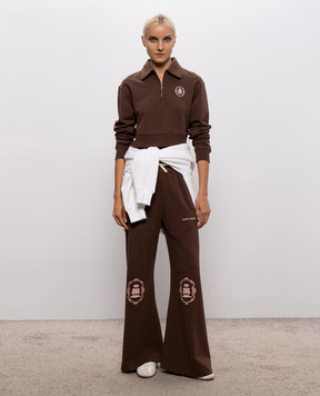 Palm Angels Brown sweatshirt with zipper PAWGC002FL001