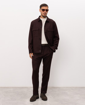 Peserico Burgundy wool shirt R5223802710