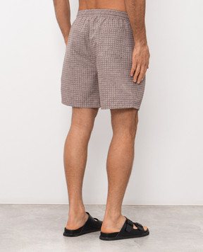 Brunello Cucinelli Brown printed swim shorts MR847043