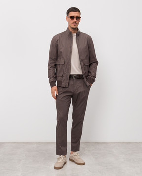 Herno Brown jacket with metal logo plate GI000640U13164Z