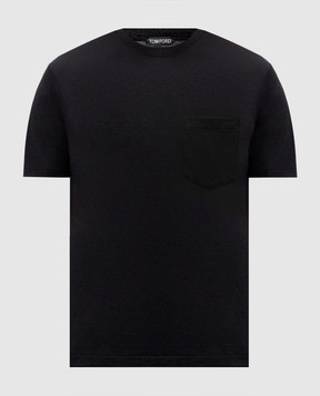 Tom Ford Black T-shirt with silk JCS022JMC084