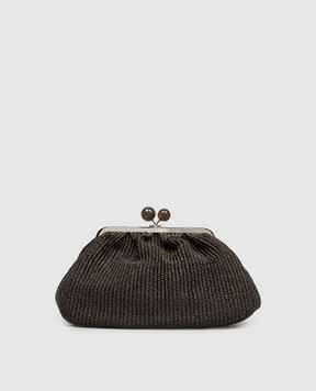 Max Mara Weekend Brown Pasticcino woven raffia bag WKAFORTUNA