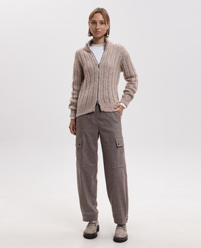 Peserico Beige alpaca wool cardigan S99517F03Q9249