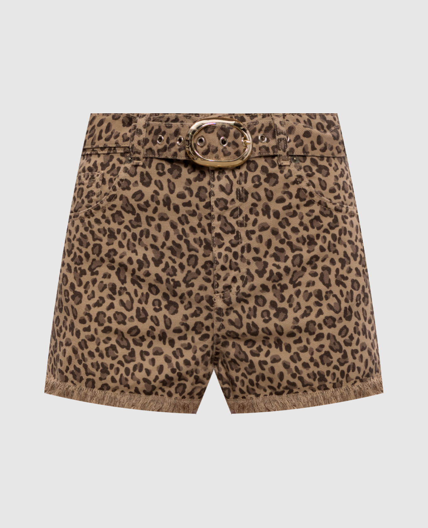 Braune Shorts mit Leopardenmuster