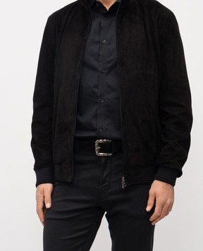 Stefano Ricci Black suede belt N381SDA577P