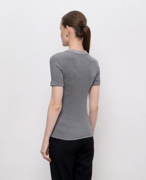 Peserico Gray T-shirt with lurex A06840J0B5669