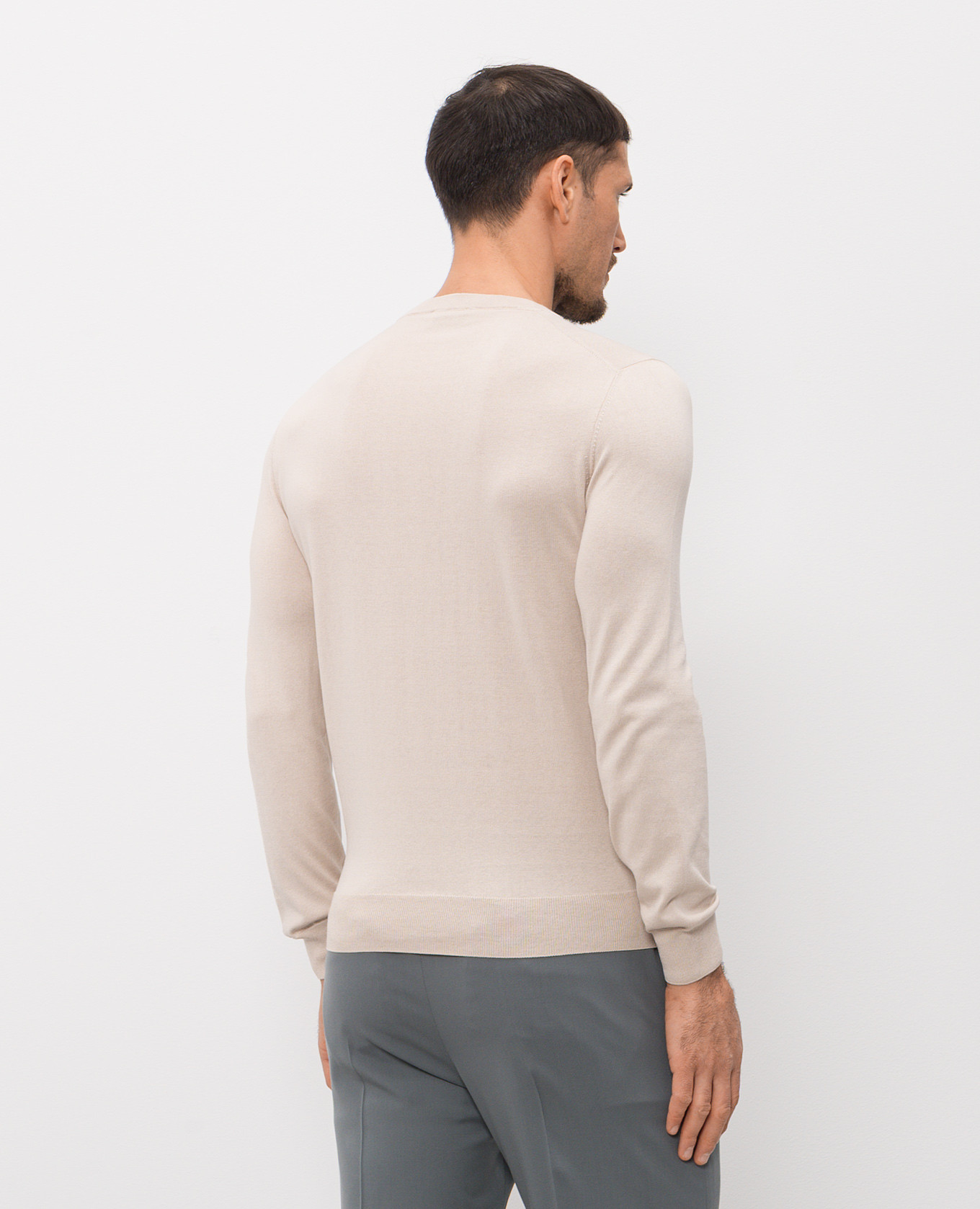 Beige sweater with silk Enrico Mandelli 4