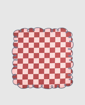Bitossi Home Set of pink checkered serving napkins DAM00052