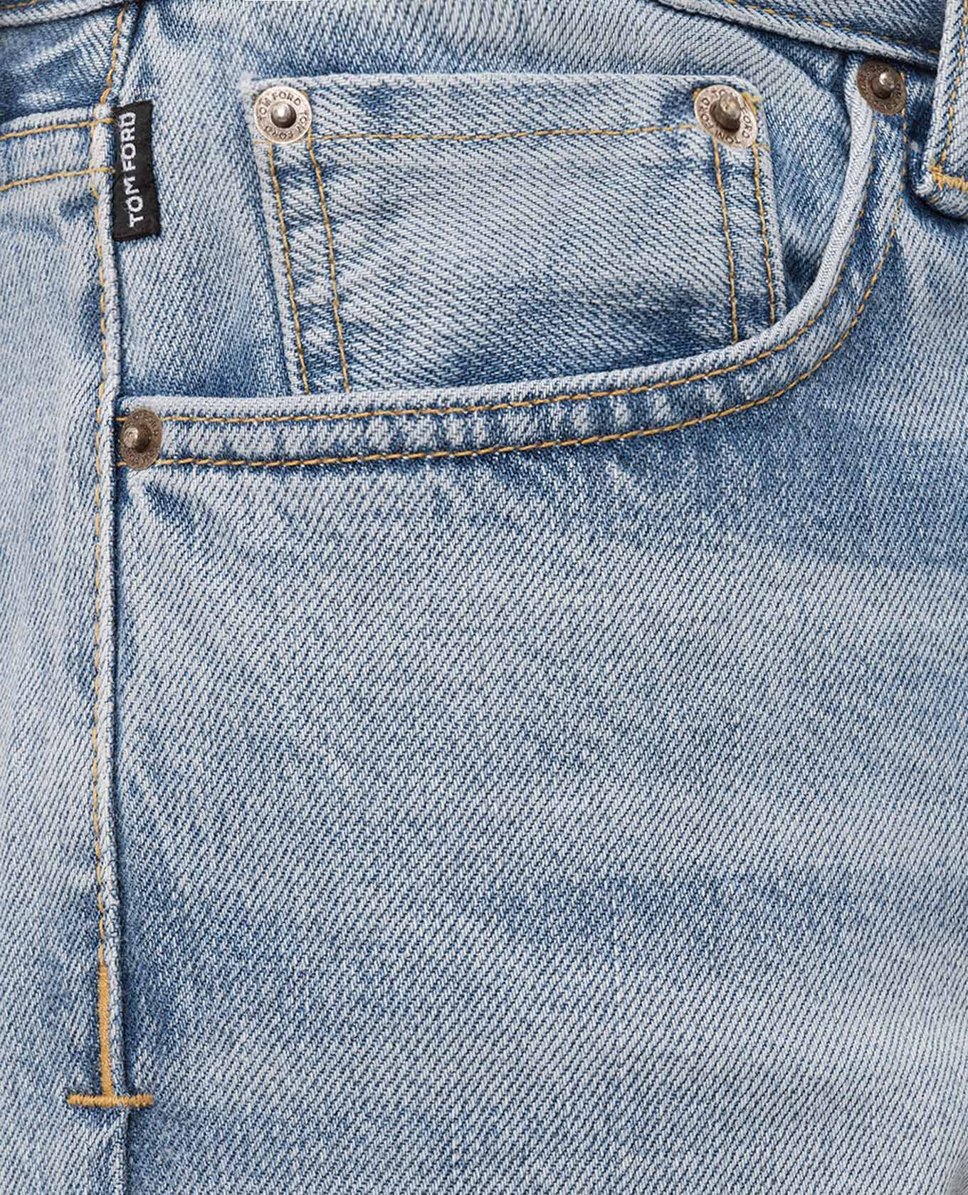 Blue jeans with logo patch Tom Ford 5