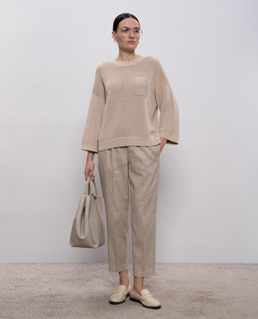 Peserico Beige jumper with monil chain A99076F059312B