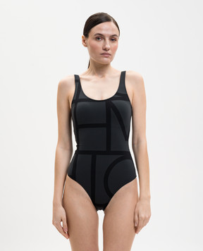Toteme Black swimsuit with monogram print 213842795