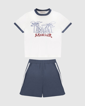 Moncler ENFANT Children's blue suit with embroidery L19548M0001589AFV