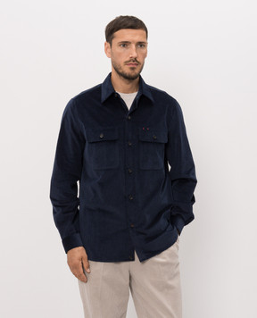 ISAIA Blue corduroy shirt OSH009P9130