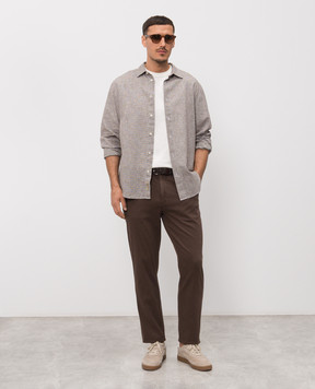Woolrich Brown linen pants CFWOTR2027MRUT5288