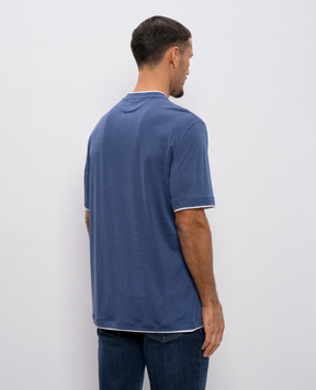 Brunello Cucinelli Blue silk t-shirt MR8337427
