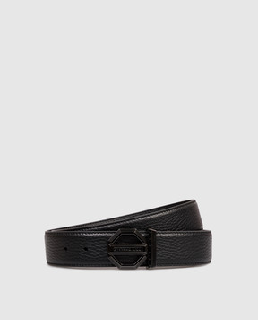 Stefano Ricci Black leather belt with logo N382VDC554U