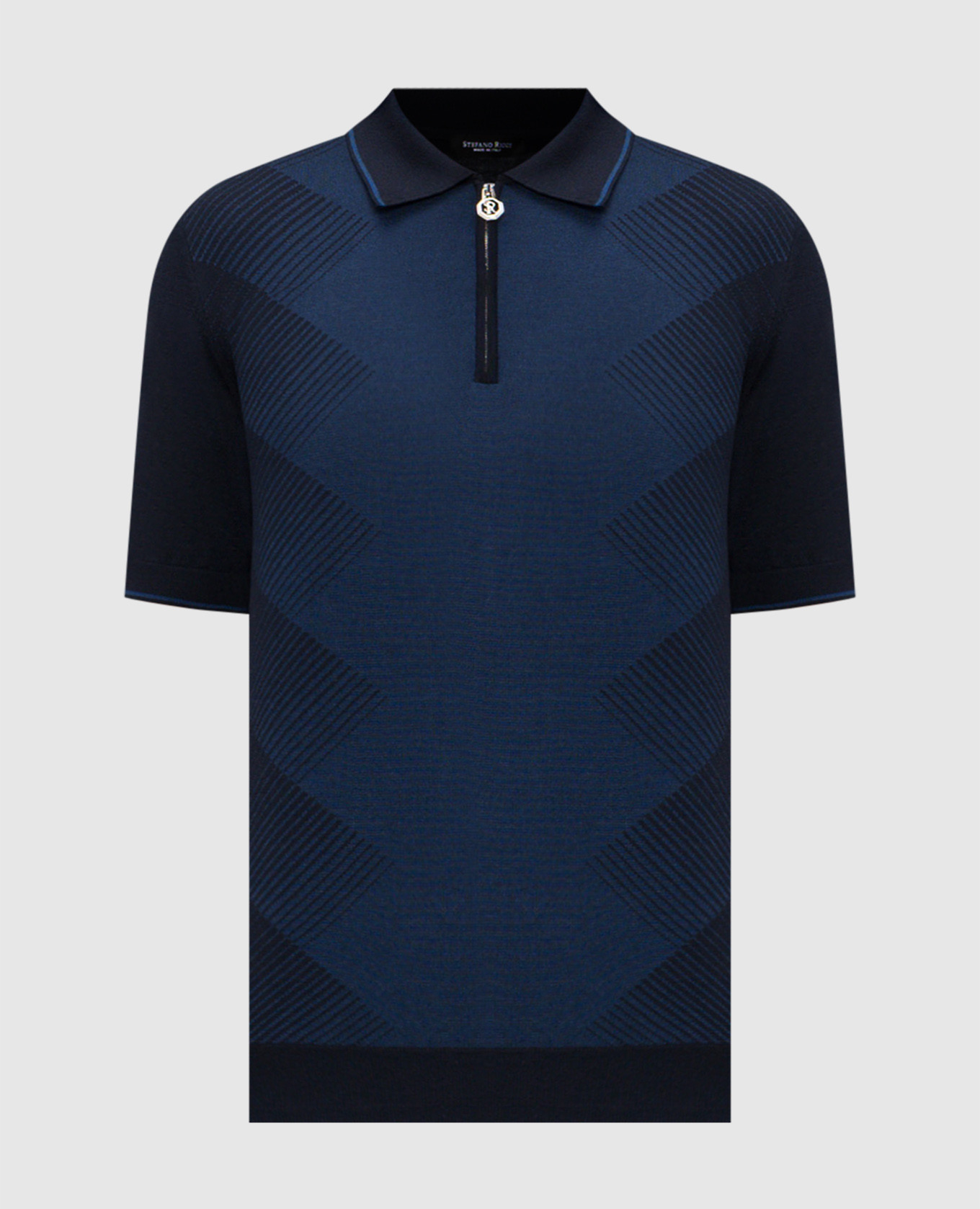 Blue polo with silk