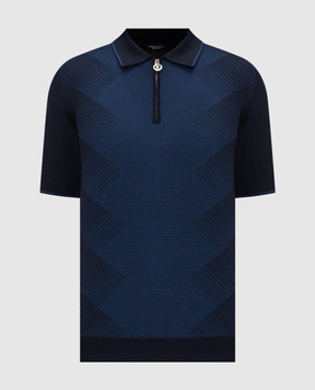 Stefano Ricci Blue polo with silk K818114P31F26280