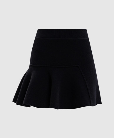 Black cashmere skirt